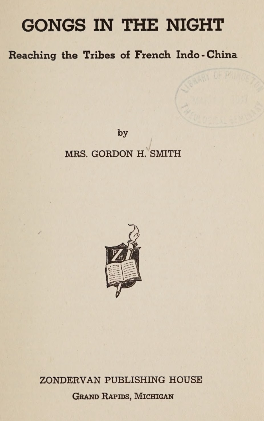 The title page of a book, Gongs in the Night, 1943