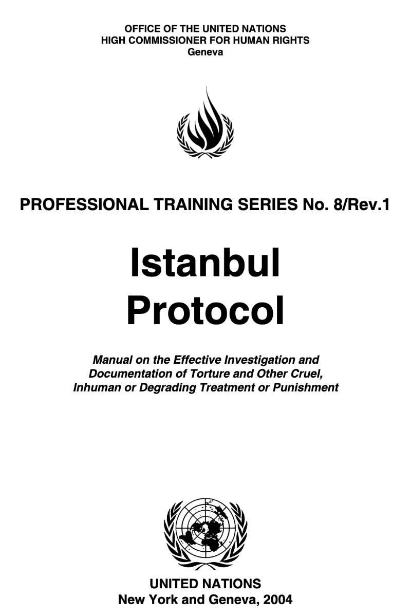 The title page of a United Nations manual, Istanbul Protocol, Professional Training Series No. 8/Rev.1