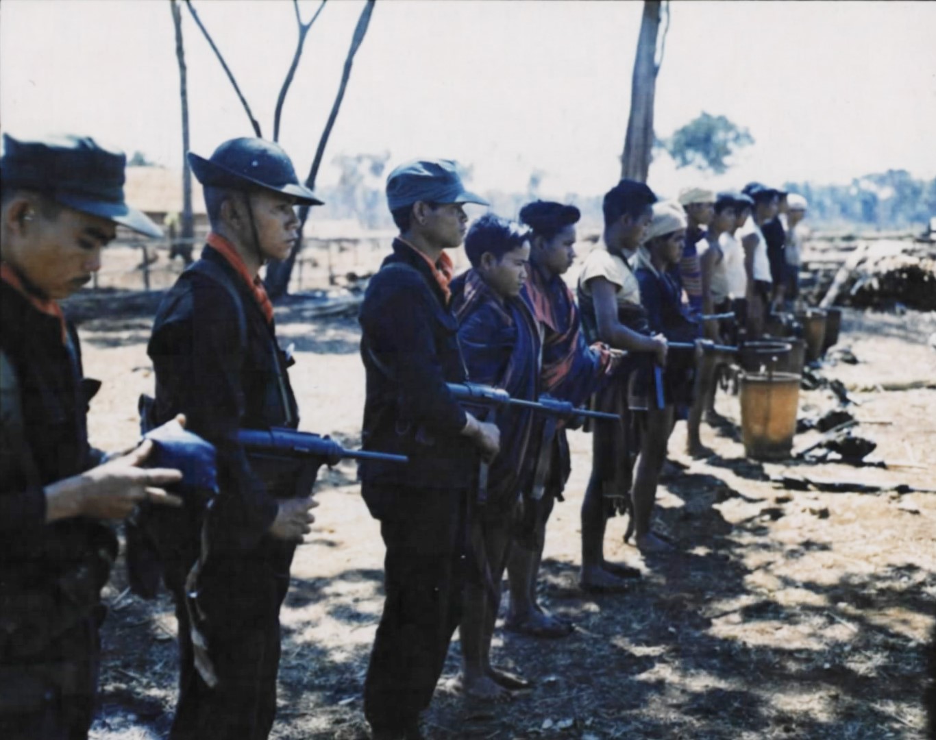 Montagnard commandos preparing for a patrol