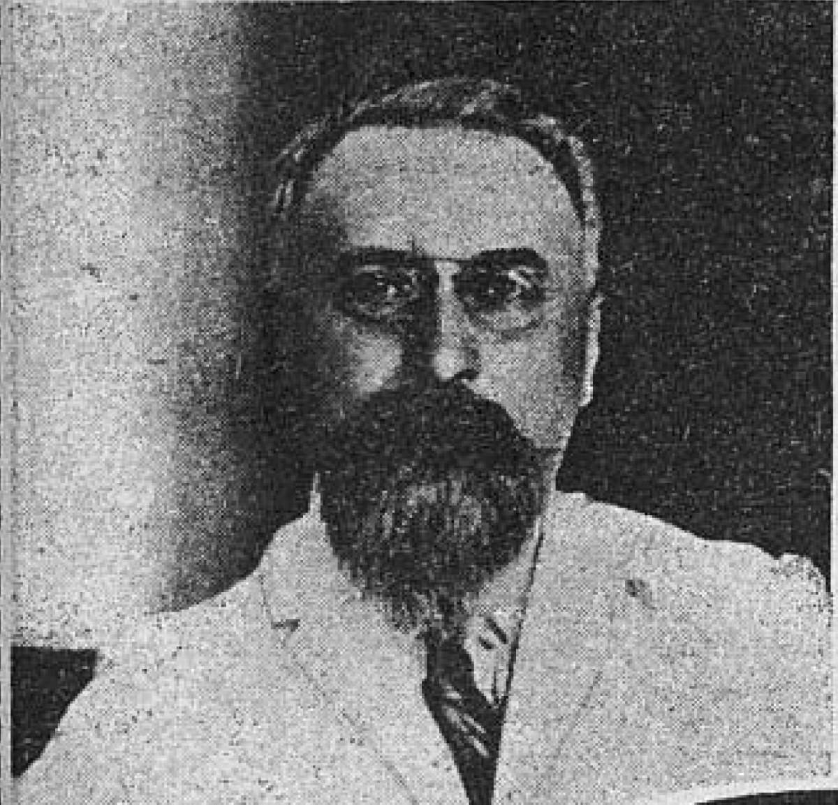 A printed portrait of a bearded French official