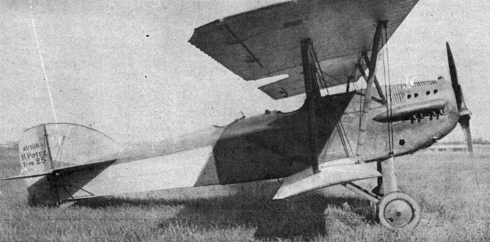 A biplane of the 1920s photographed on the ground