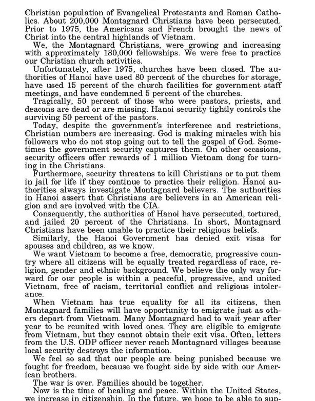 A printed page of Senate testimony