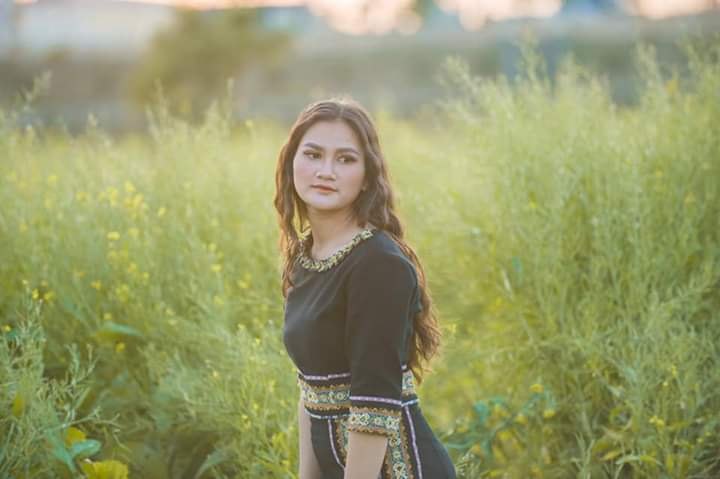 A Bahnar girl in traditional dress