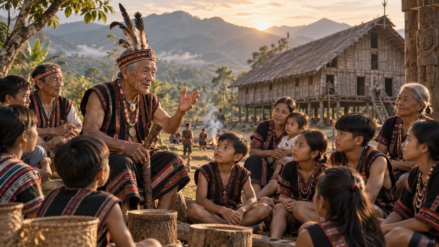 An elder telling a story