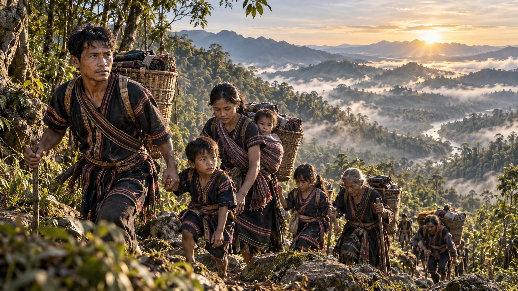 Families leaving with what they can carry