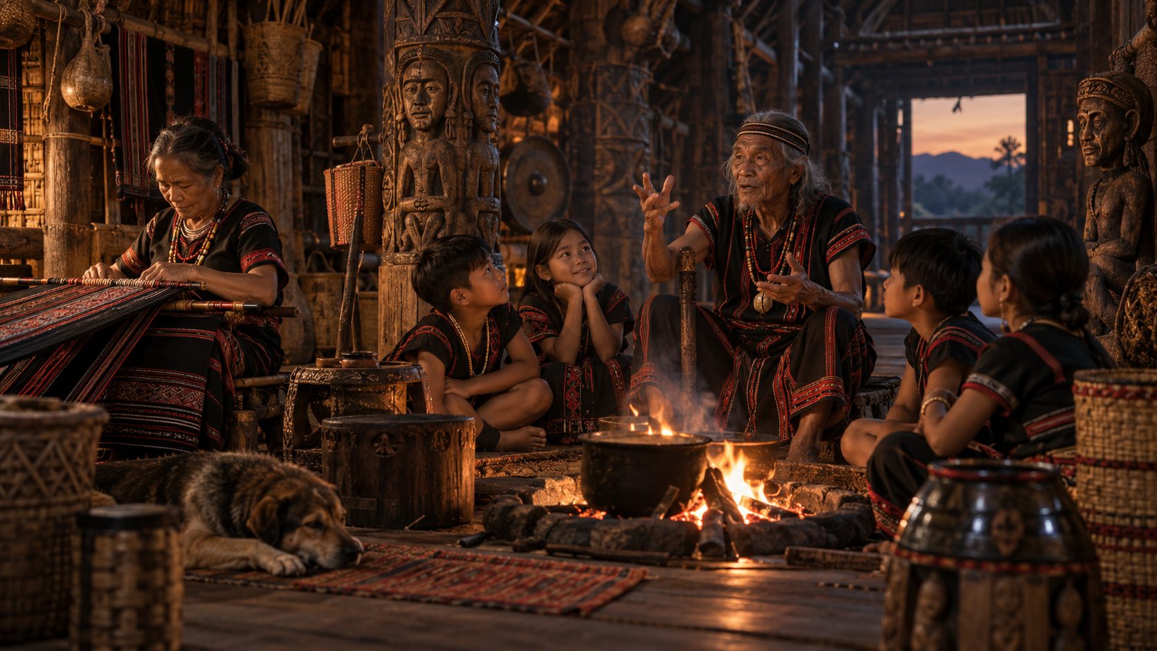 The hearth inside a longhouse